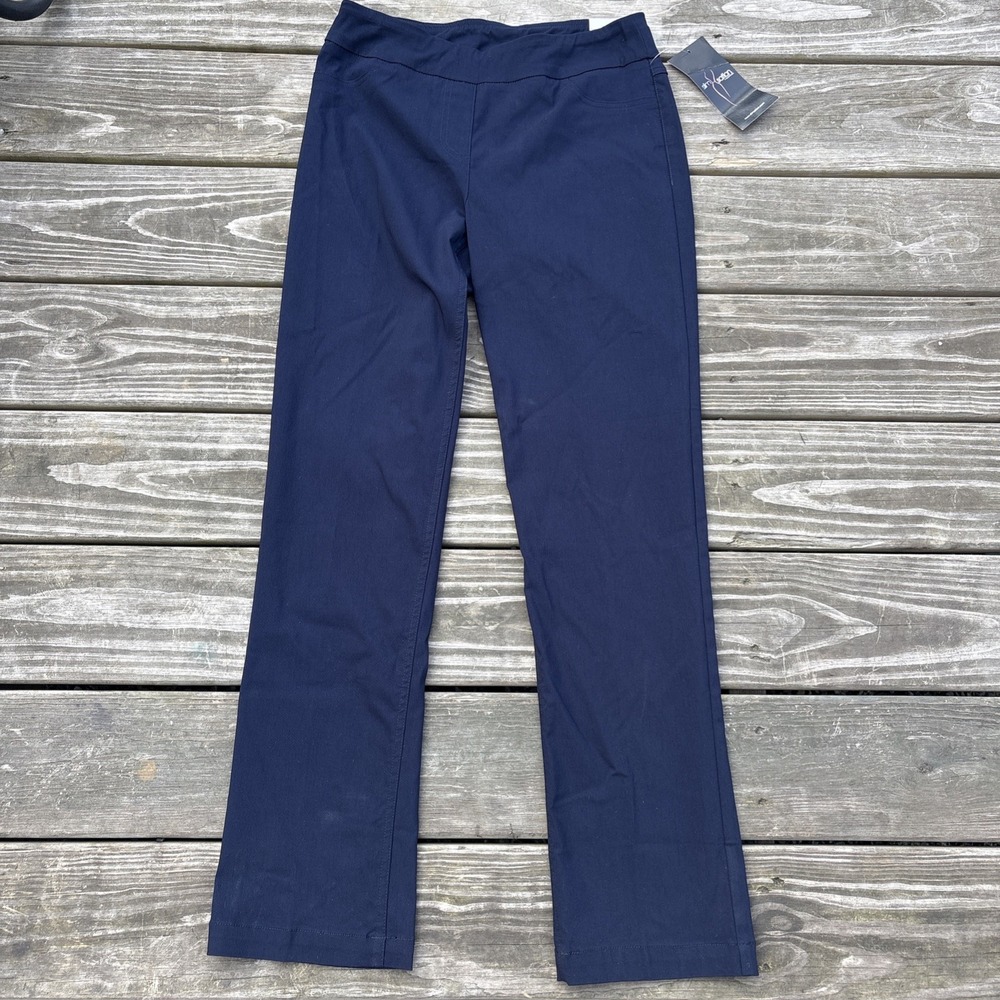 SlimSation by Multiples Pants Women's 6 Navy Blue Tummy Control Relaxed Leg NWT